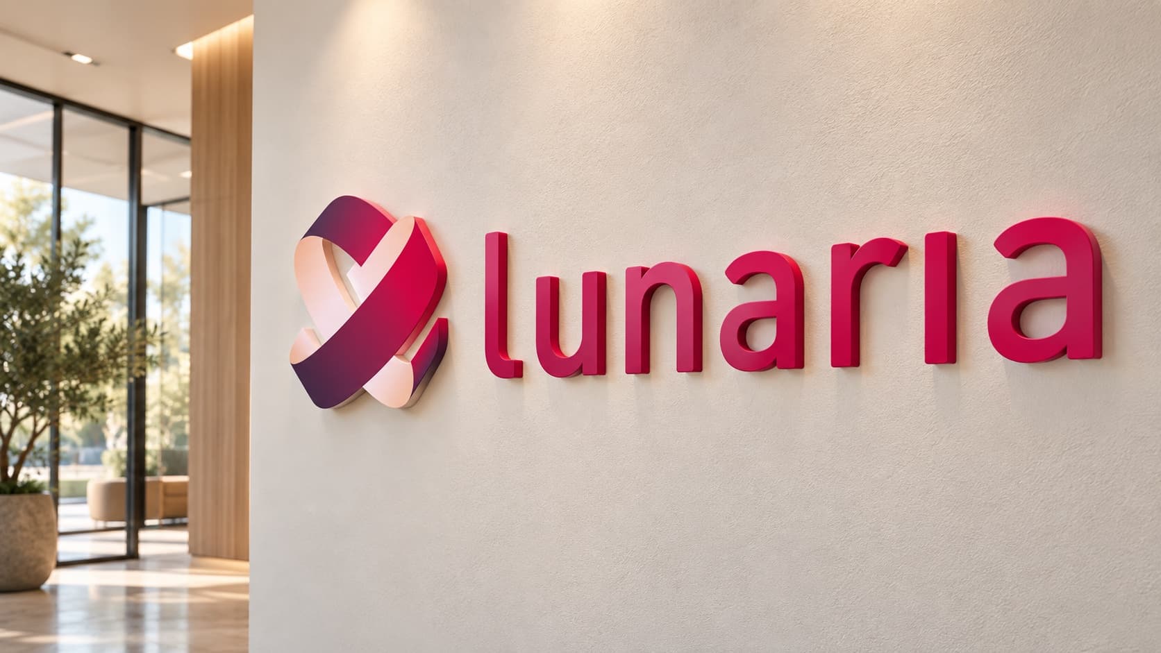 Lunaria – logo na zidu u prostoru tvrtke